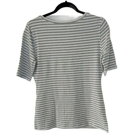 Mix 41 Hawthorne Gray White Striped Shirt Top - Picture 10 of 11